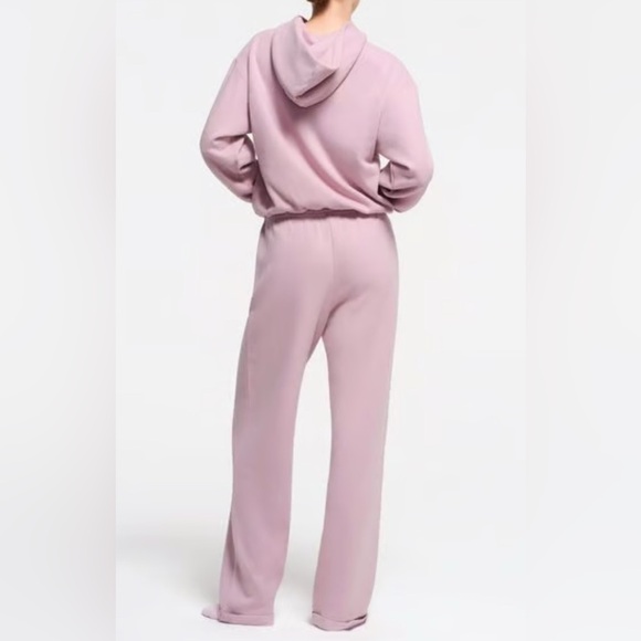 2pc💎Skims Dusk Pink Cotton Fleece Hoodie Pullover Sweatpant Small Medium Set NEW - Picture 2 of 4